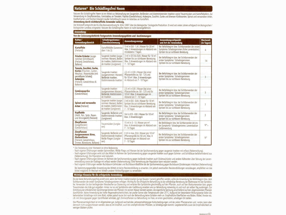 SCOTTS Naturen Bio Schädlingsfrei Neem  (konz.)